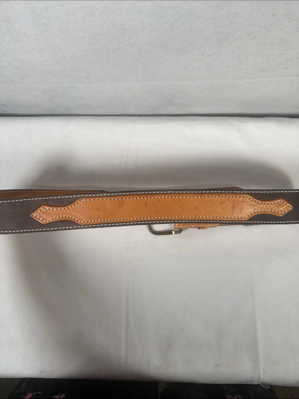 Men's Two-Tone Brown and Tan Leather Belt